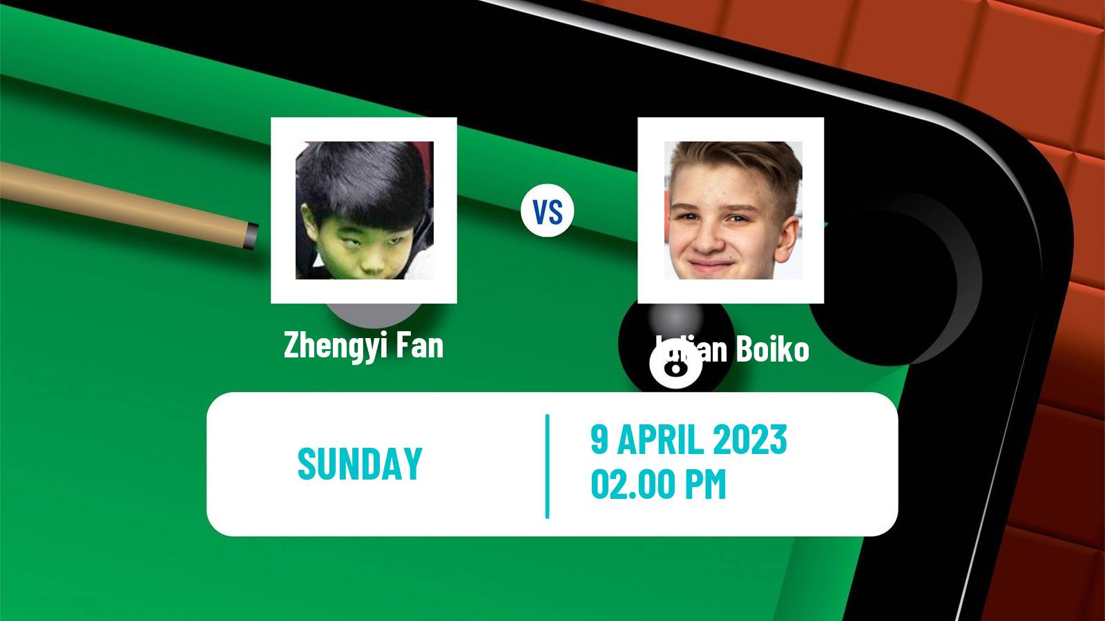 Snooker Snooker Zhengyi Fan - Iulian Boiko
