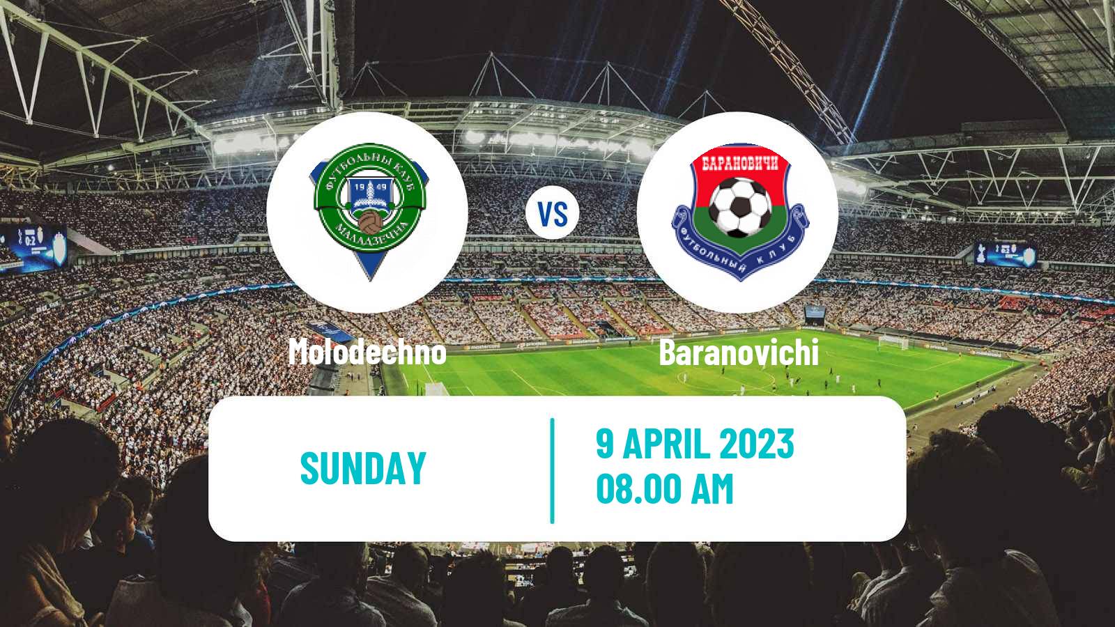 Soccer Belarusian Pershaya Liga Molodechno - Baranovichi