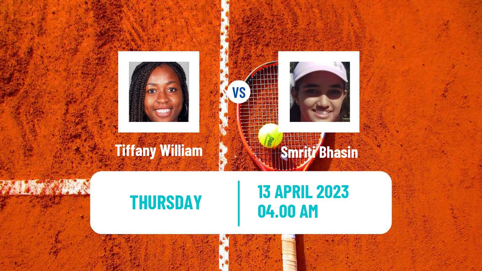 Tennis ITF Tournaments Tiffany William - Smriti Bhasin