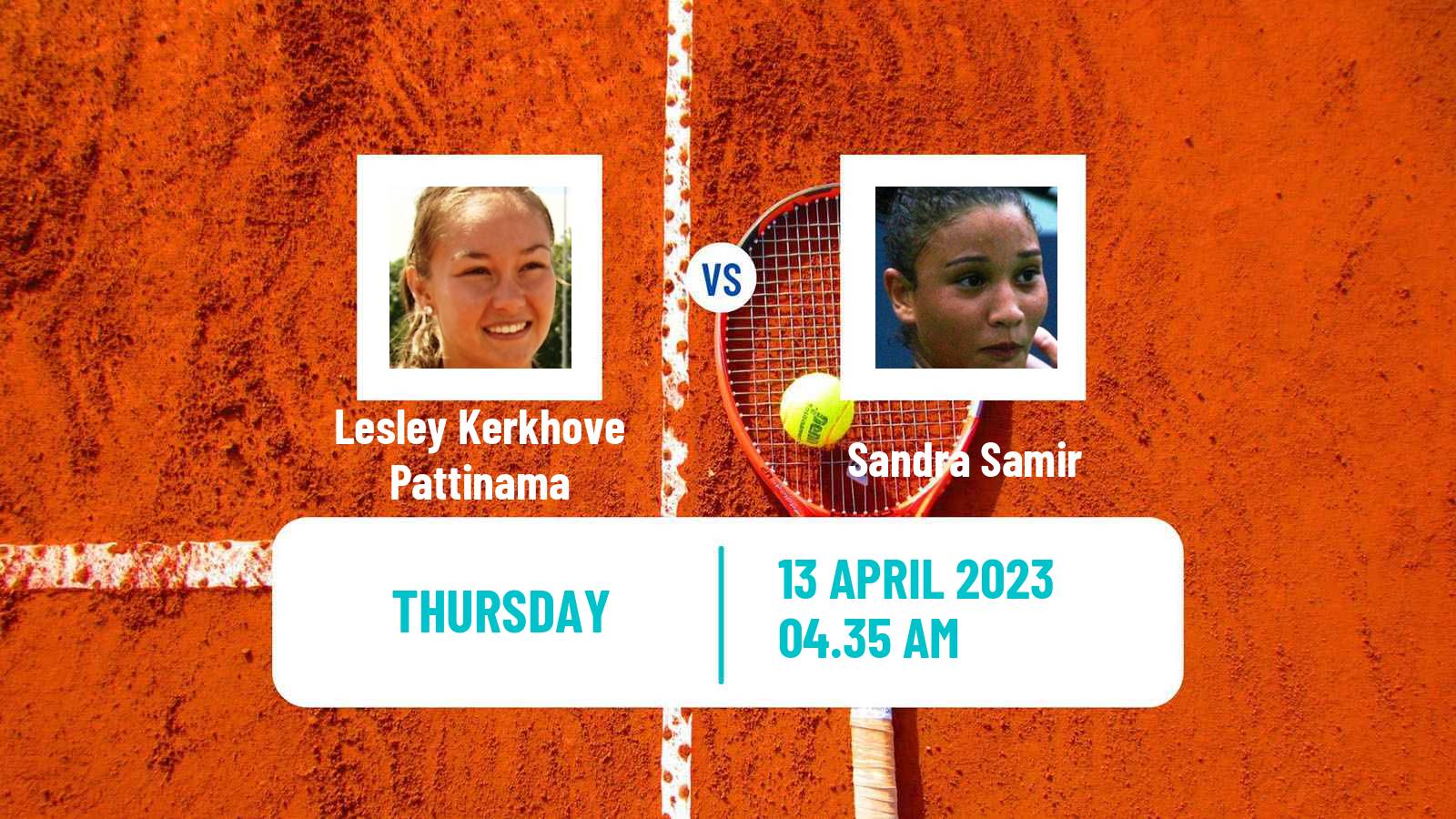 Tennis WTA Billie Jean King Cup Group I Lesley Kerkhove Pattinama - Sandra Samir