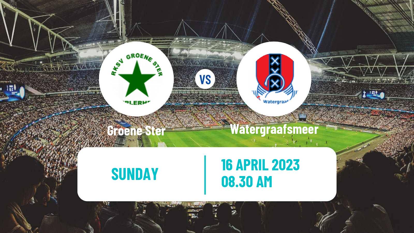 Soccer Dutch Derde Divisie Groene Ster - Watergraafsmeer