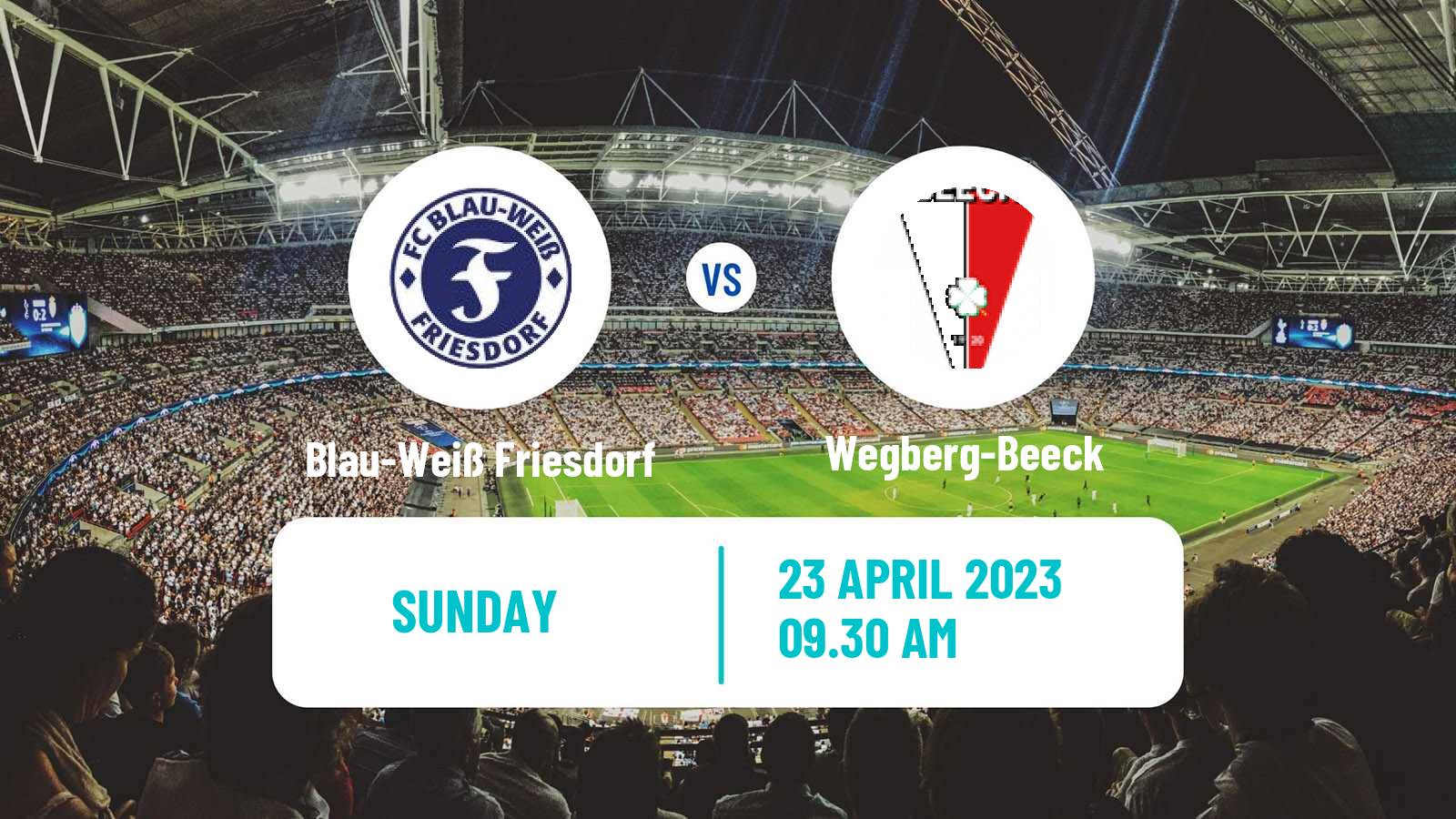 Soccer German Oberliga Mittelrhein Blau-Weiß Friesdorf - Wegberg-Beeck