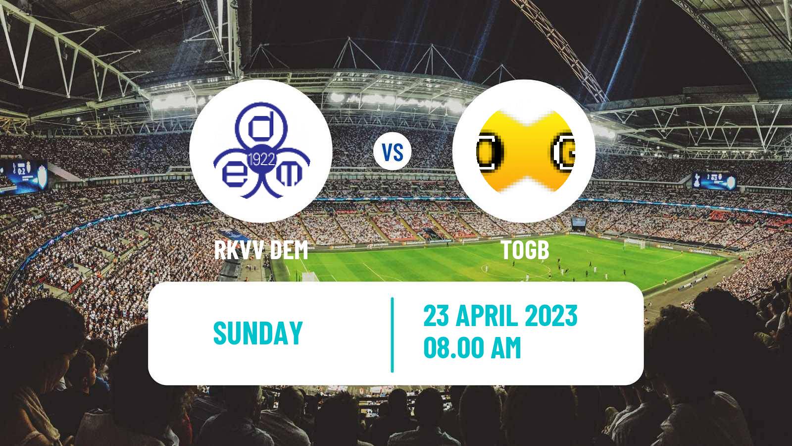 Soccer Dutch Derde Divisie DEM - TOGB