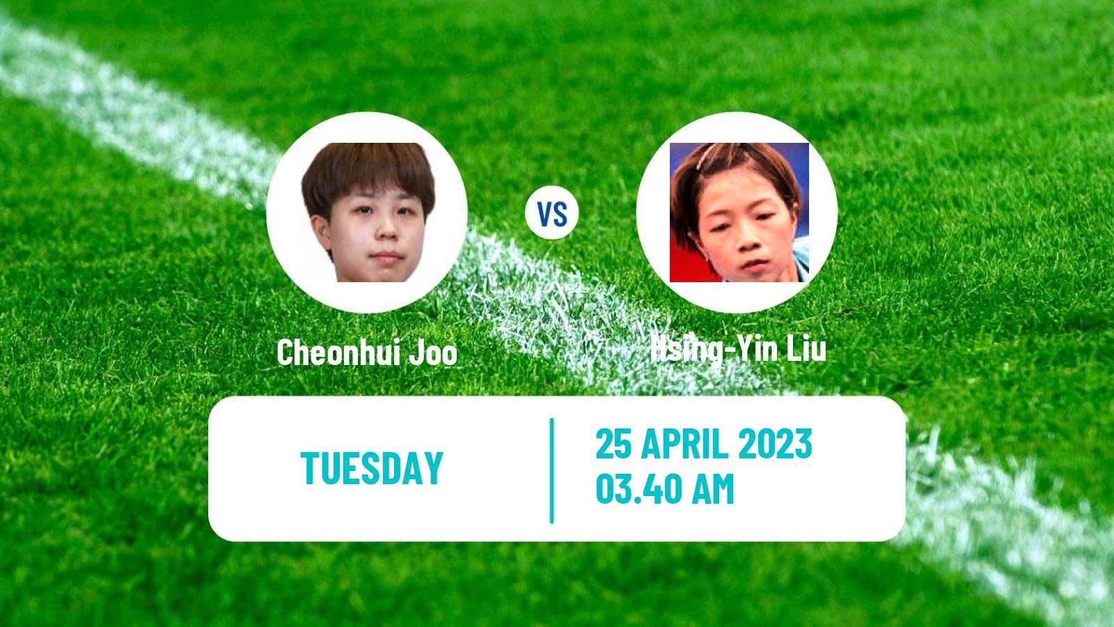 Table tennis Table Tennis Cheonhui Joo - Hsing-Yin Liu