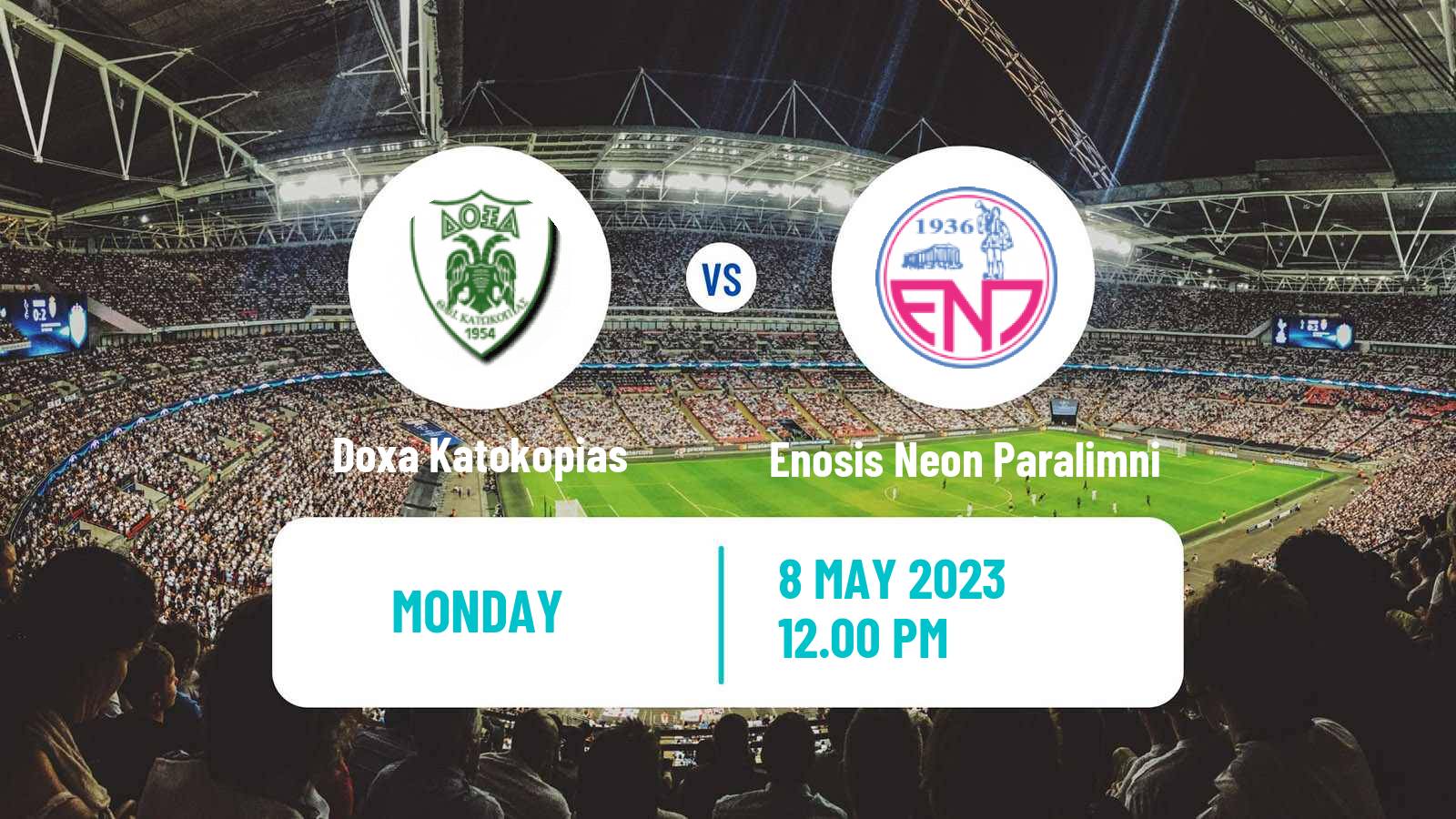 Soccer Cypriot First Division Doxa Katokopias - Enosis Neon Paralimni