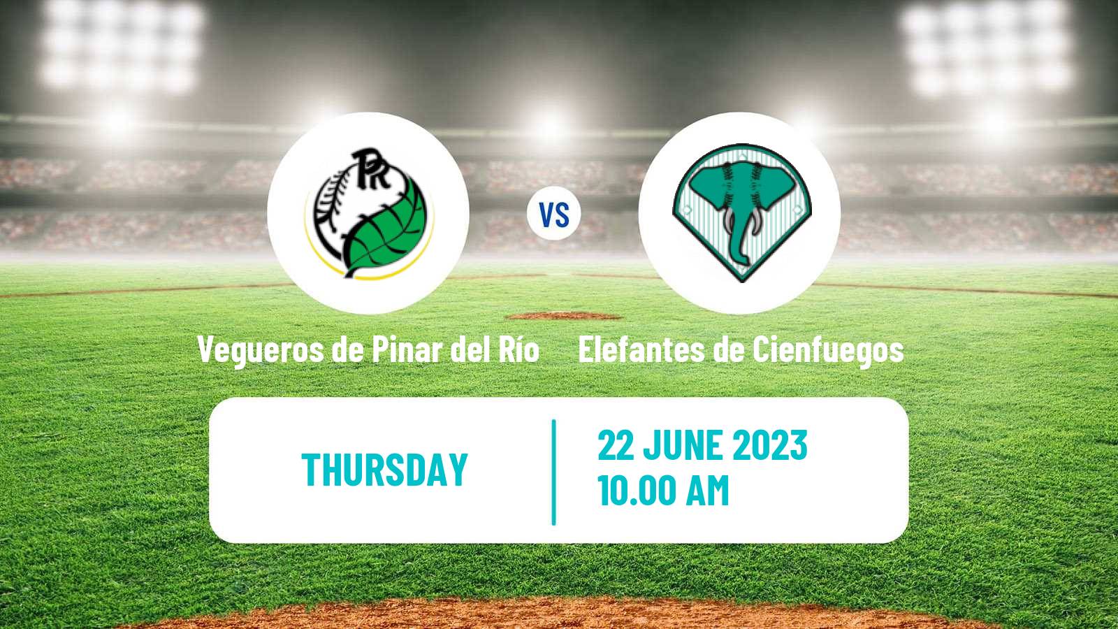 Baseball Cuba Serie Nacional Baseball Vegueros de Pinar del Río - Elefantes de Cienfuegos