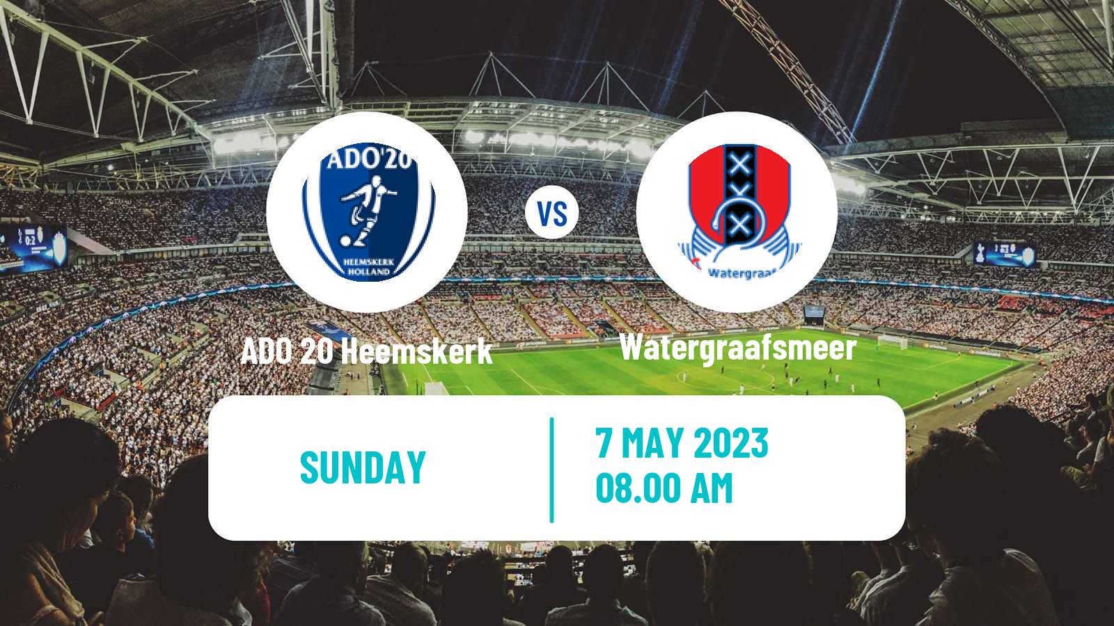 Soccer Dutch Derde Divisie ADO 20 Heemskerk - Watergraafsmeer