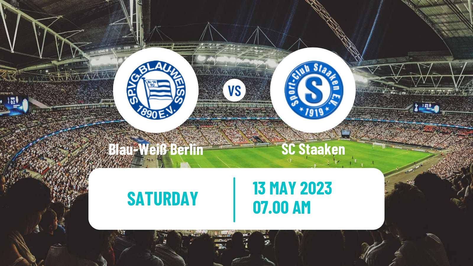 Soccer German Oberliga NOFV-Nord Blau-Weiß Berlin - Staaken