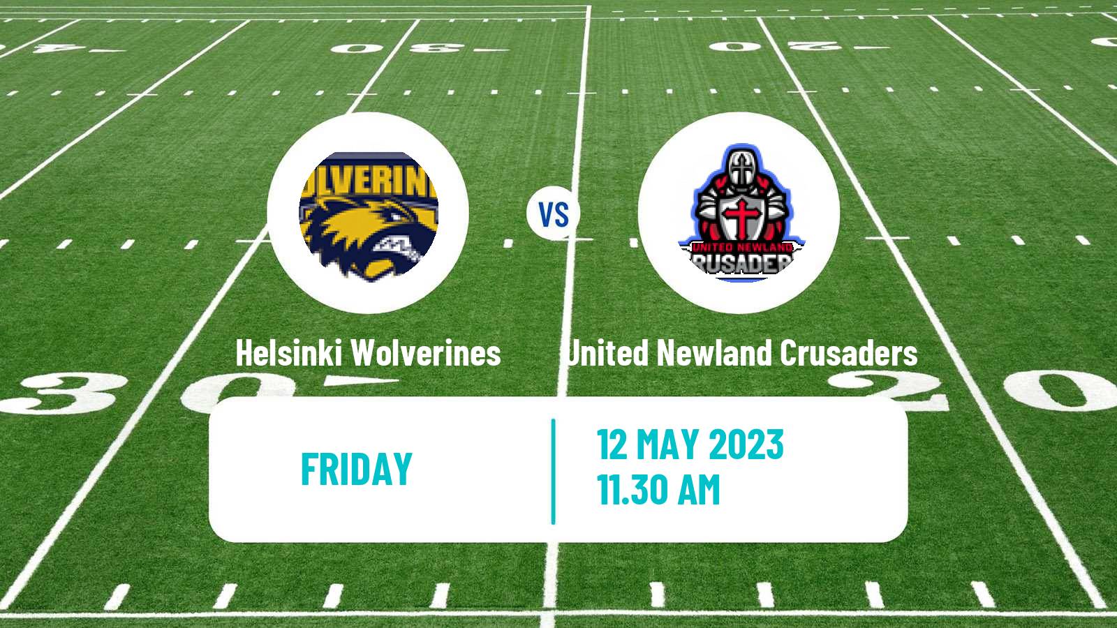 American football Finnish Vaahteraliiga Helsinki Wolverines - United Newland Crusaders