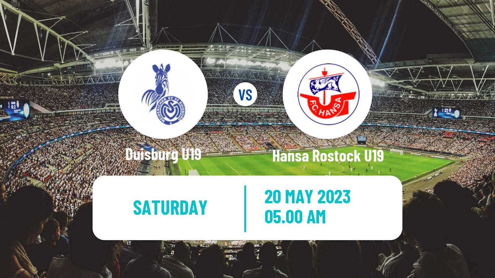 Soccer German Junioren Bundesliga Play Offs Duisburg U19 - Hansa Rostock U19