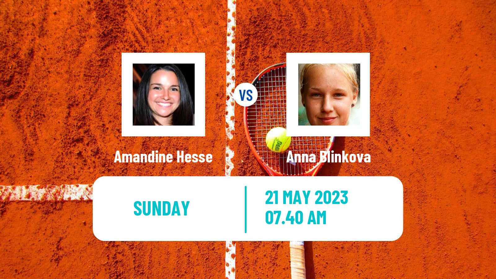 Tennis WTA Strasbourg Amandine Hesse - Anna Blinkova