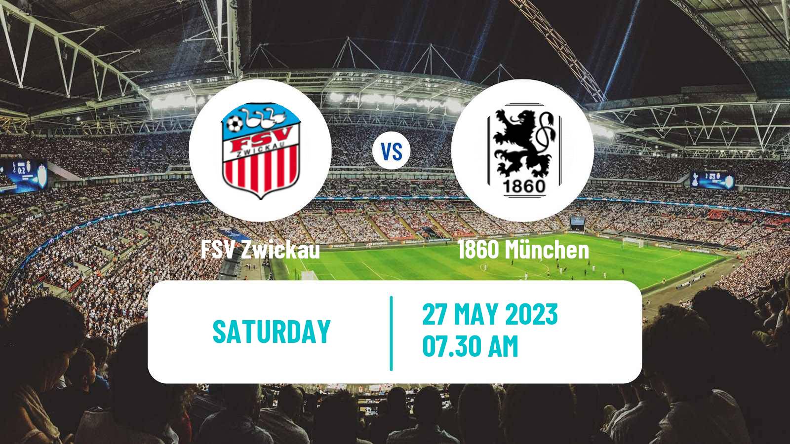 Soccer German 3 Bundesliga Zwickau - 1860 München