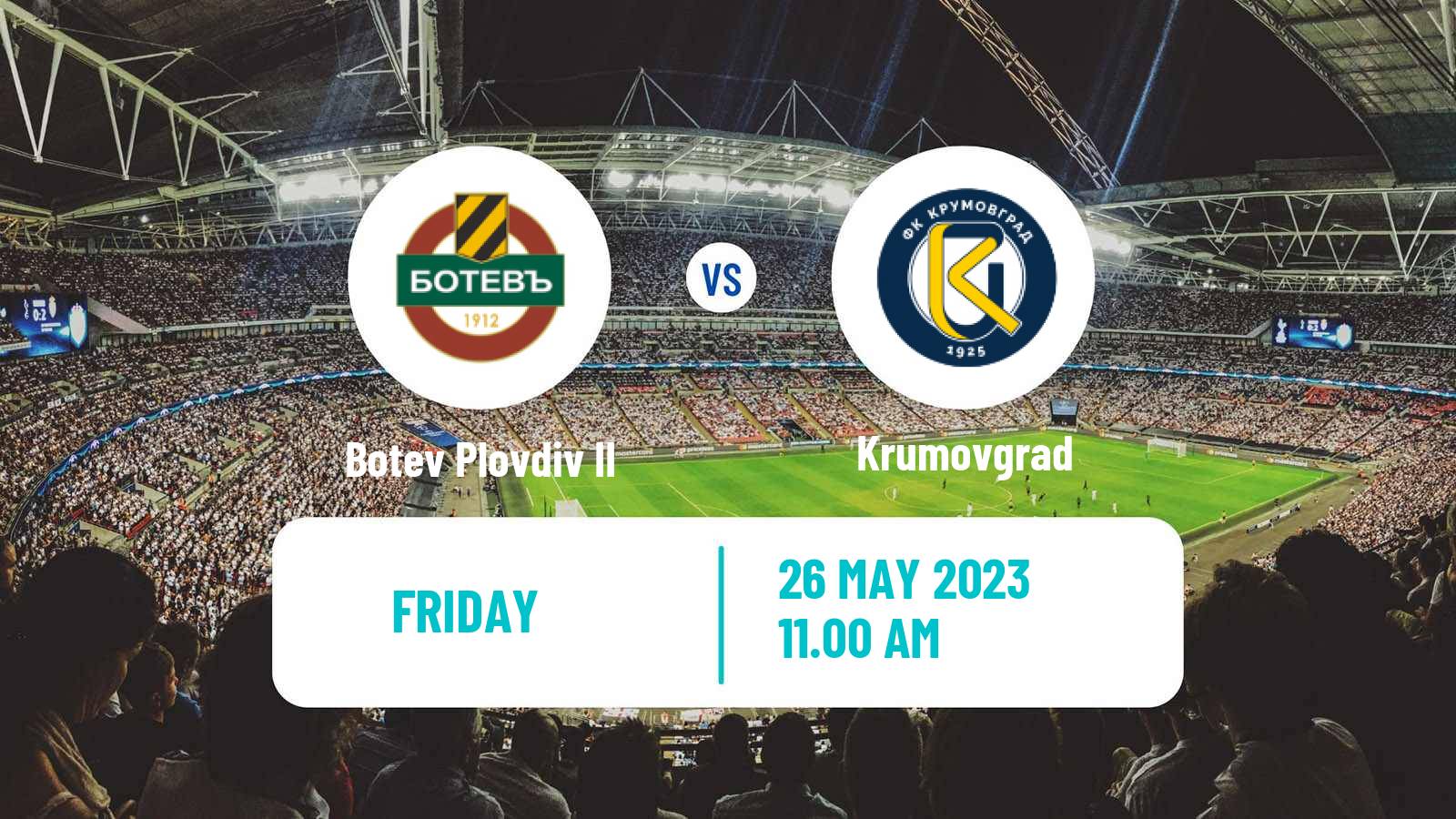 Soccer Bulgarian Vtora Liga Botev Plovdiv II - Krumovgrad