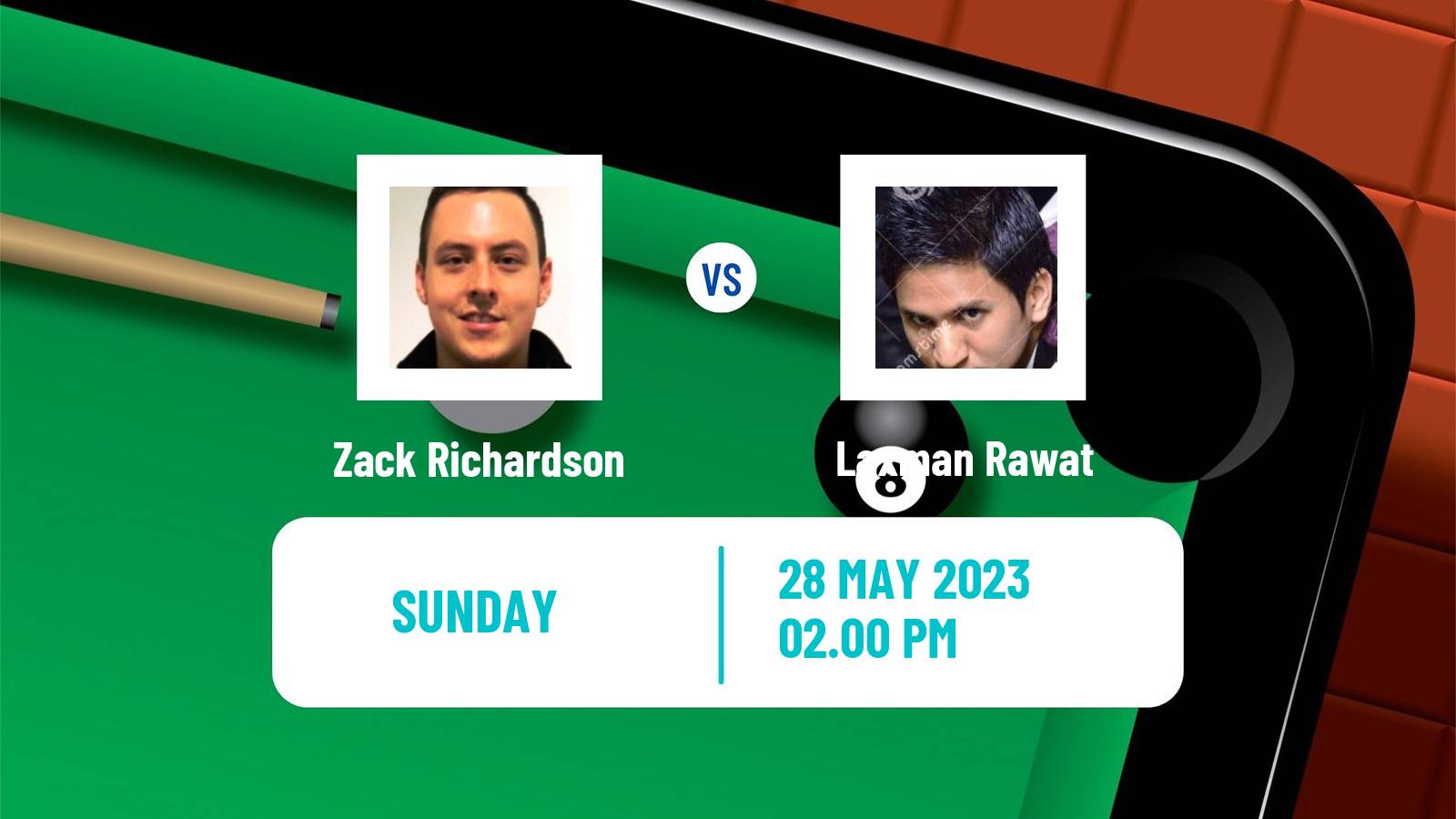 Snooker Qualifying School 1 Zack Richardson - Laxman Rawat