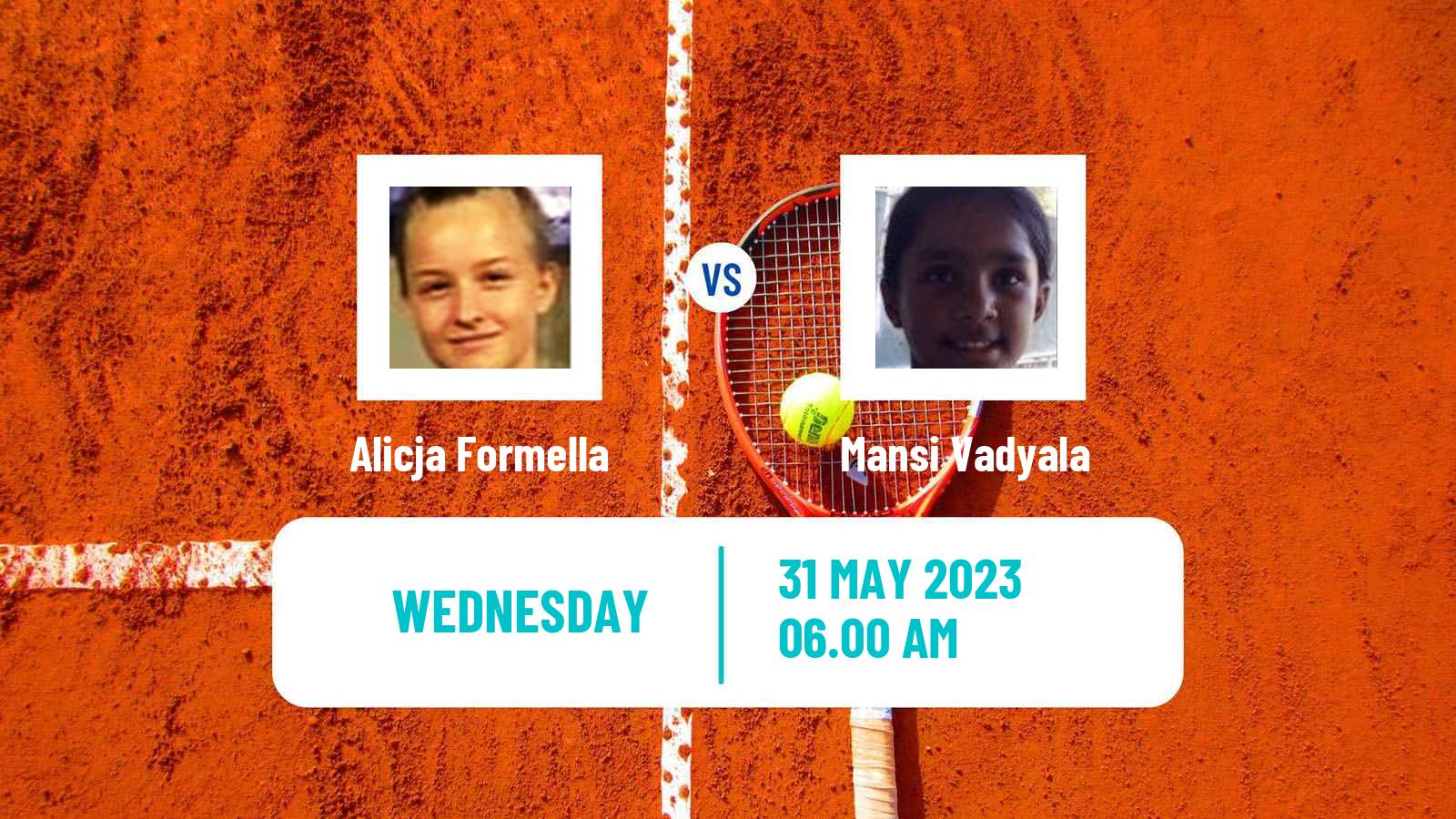Tennis ITF W15 Monastir 17 Women Alicja Formella - Mansi Vadyala