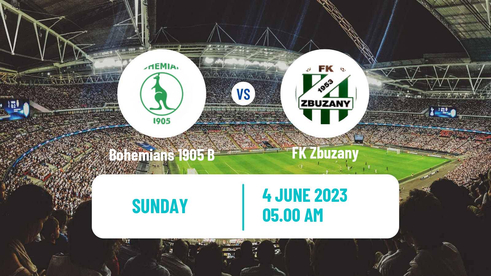 Soccer Czech CFL Group A Bohemians 1905 B - Zbuzany