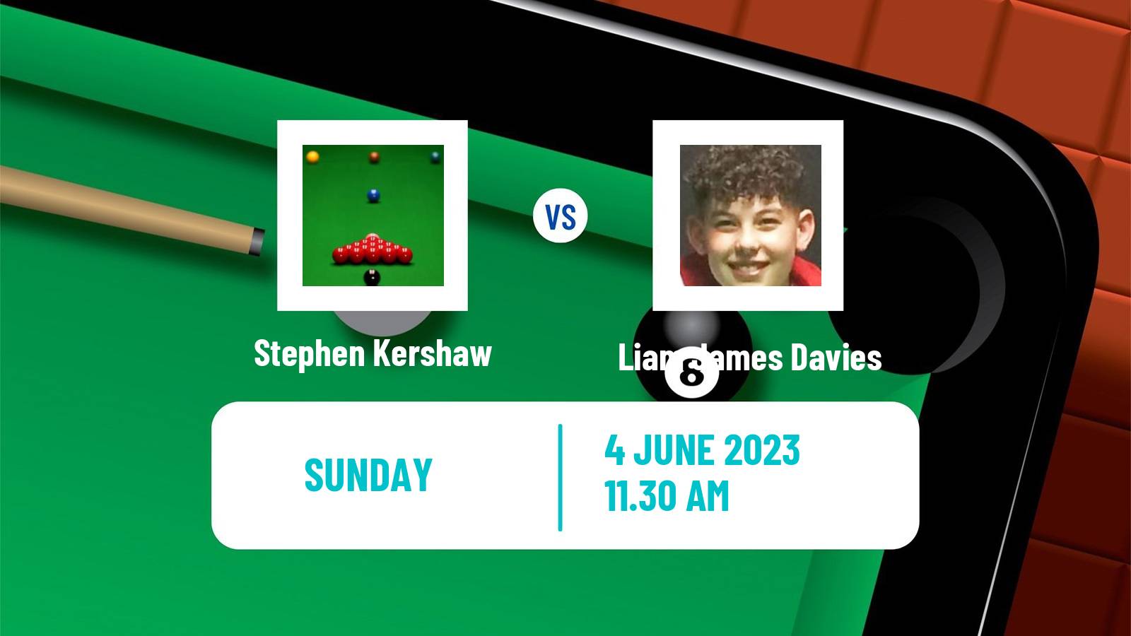 Snooker Qualifying School 2 Stephen Kershaw - Liam James Davies