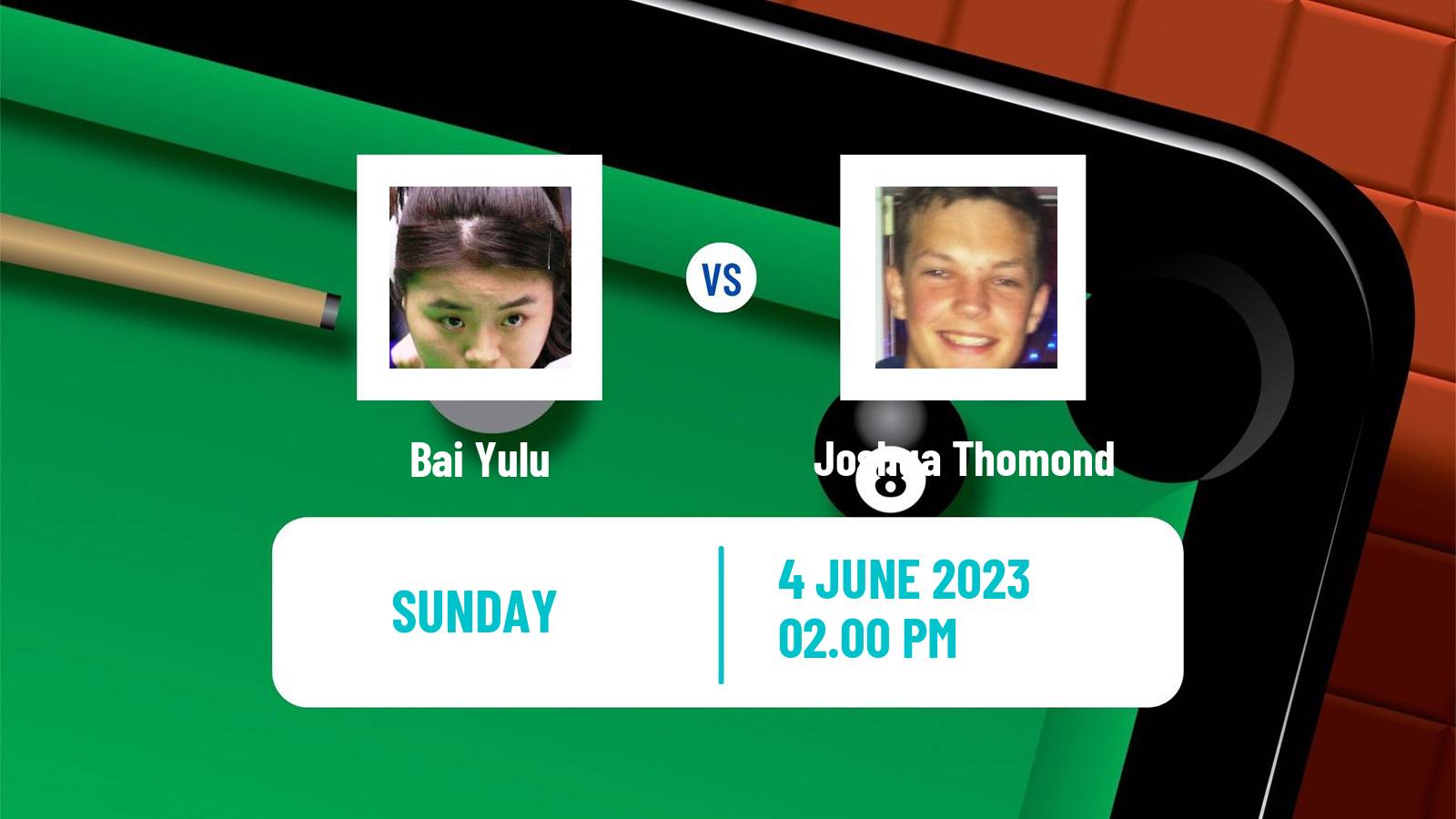 Snooker Qualifying School 2 Bai Yulu - Joshua Thomond