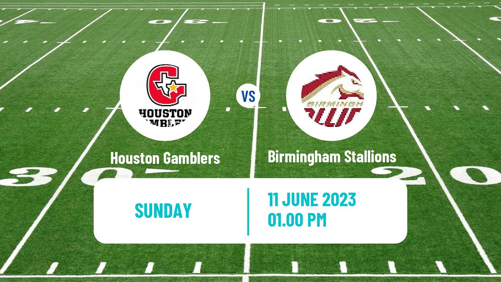 American football USFL Houston Gamblers - Birmingham Stallions