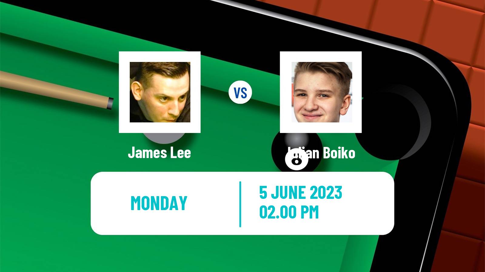 Snooker Qualifying School 2 James Lee - Iulian Boiko