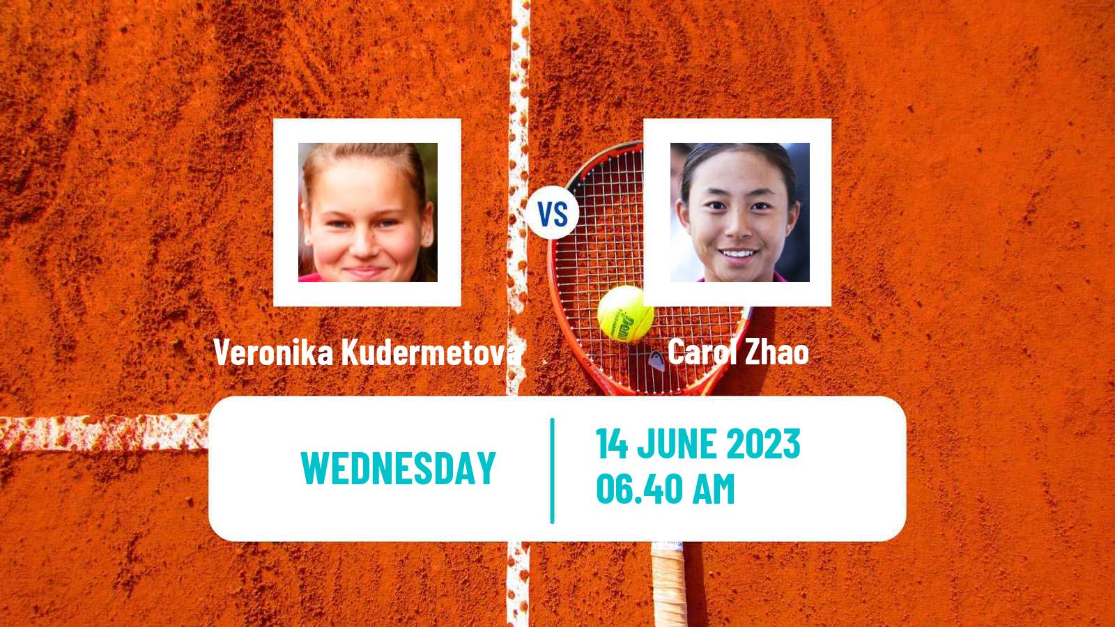 Tennis WTA Hertogenbosch Veronika Kudermetova - Carol Zhao