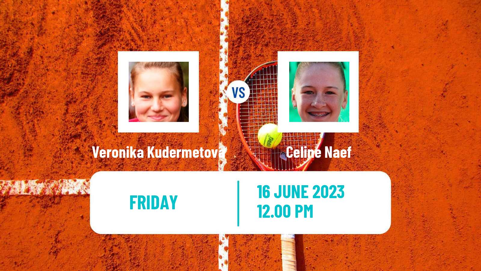 Tennis WTA Hertogenbosch Veronika Kudermetova - Celine Naef