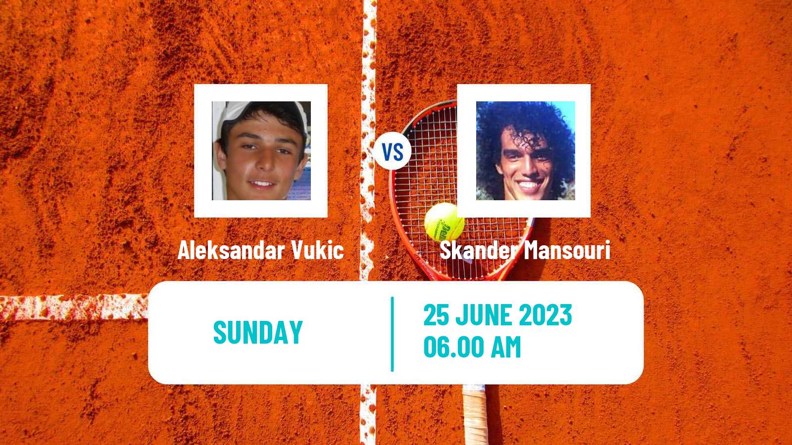Tennis ATP Eastbourne Aleksandar Vukic - Skander Mansouri