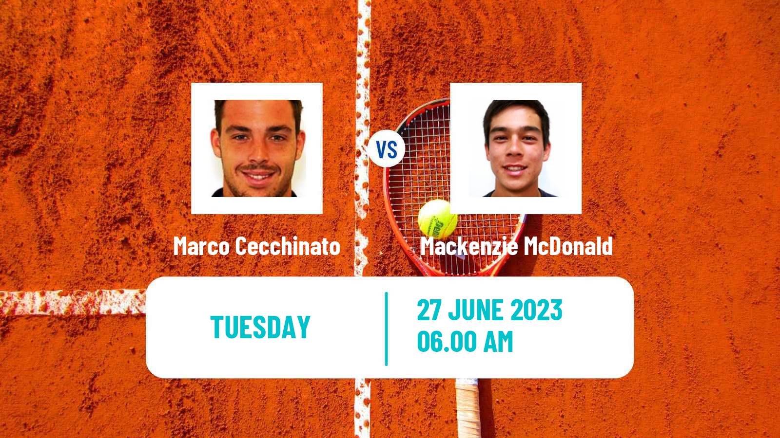 Tennis ATP Eastbourne Marco Cecchinato - Mackenzie McDonald