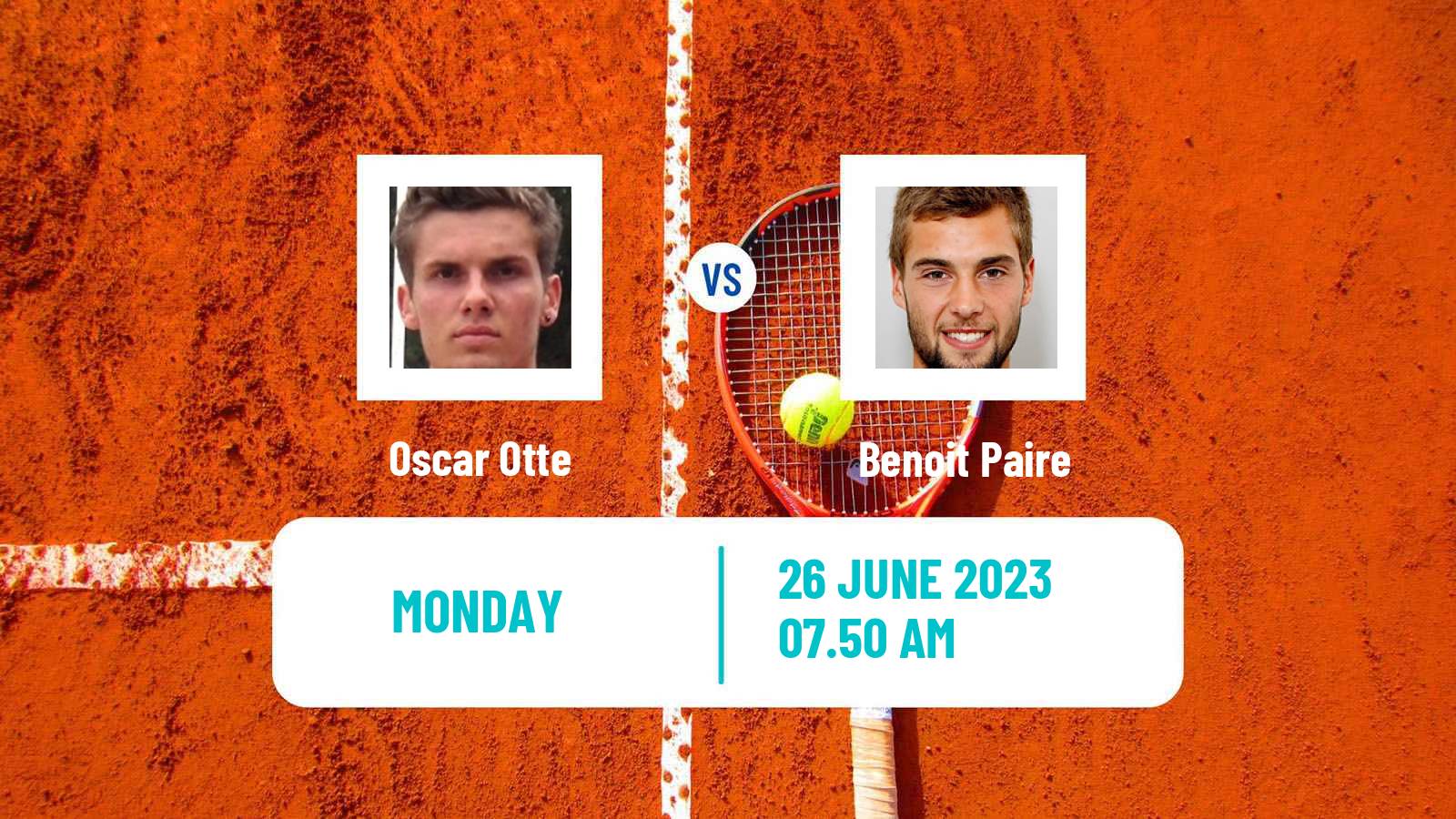 Tennis ATP Wimbledon Oscar Otte - Benoit Paire