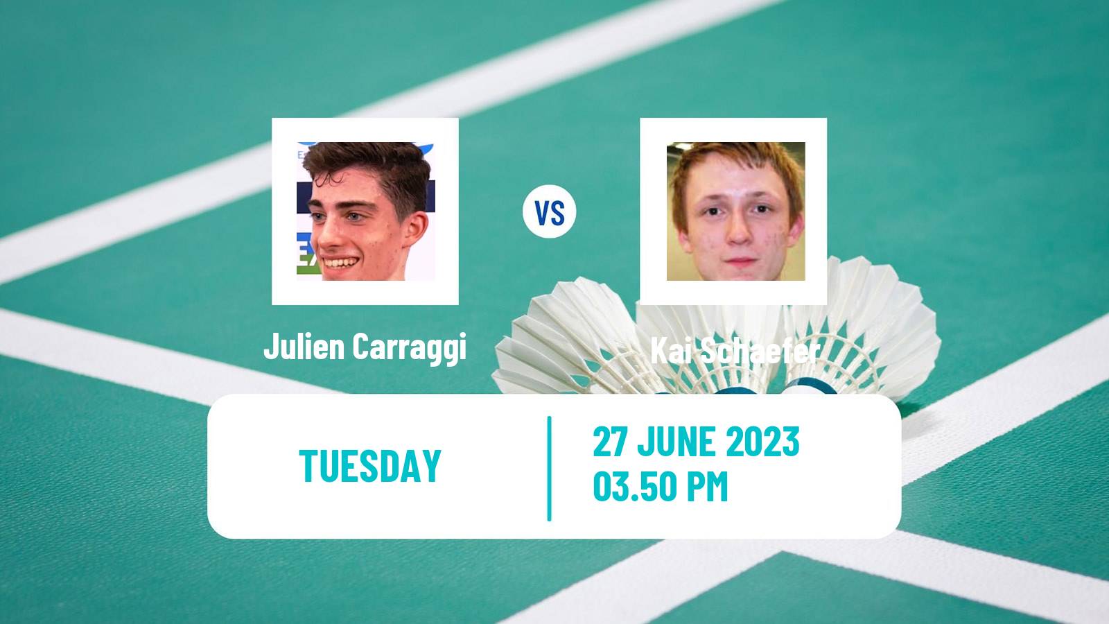 Badminton BWF European Games Men Julien Carraggi - Kai Schaefer