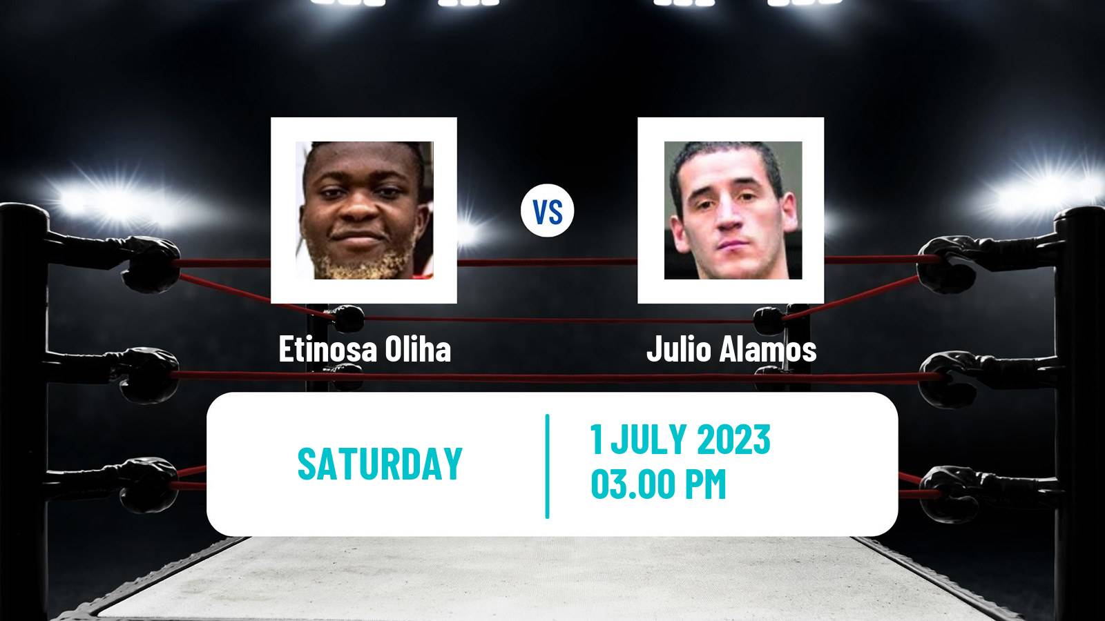 Boxing Middleweight IBO Inter Continental Title Men Etinosa Oliha - Julio Alamos