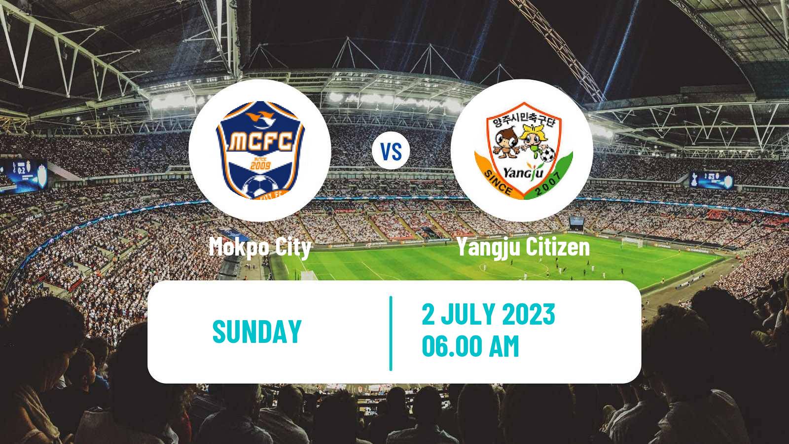 Soccer South Korean K3 League Mokpo City - Yangju Citizen