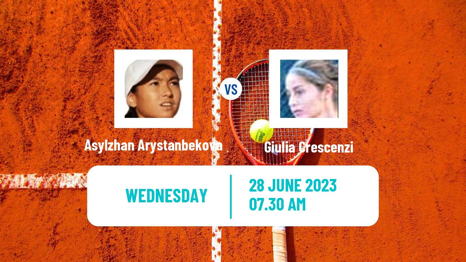 Tennis ITF W15 Monastir 21 Women Asylzhan Arystanbekova - Giulia Crescenzi