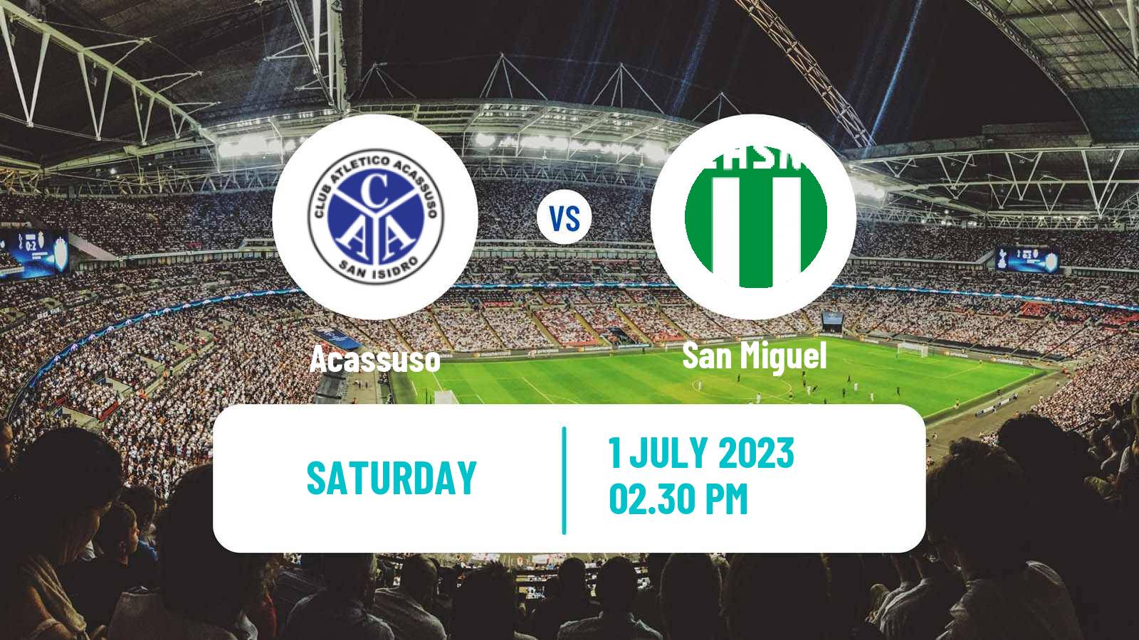 Soccer Argentinian Primera B Acassuso - San Miguel