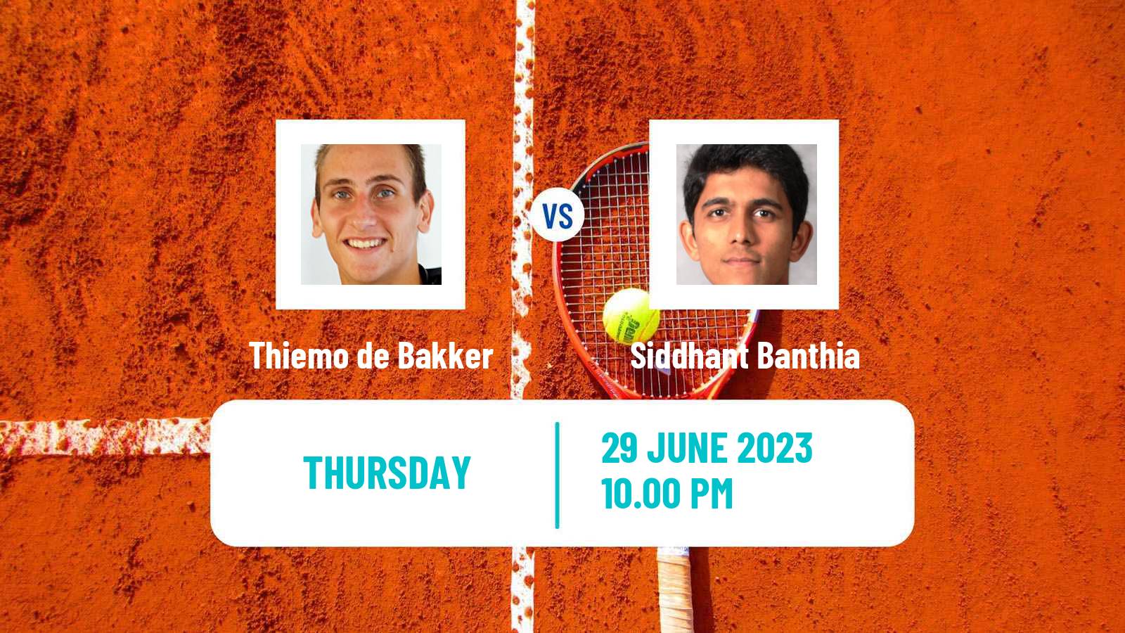 Tennis ITF M15 Jakarta 5 Men Thiemo de Bakker - Siddhant Banthia