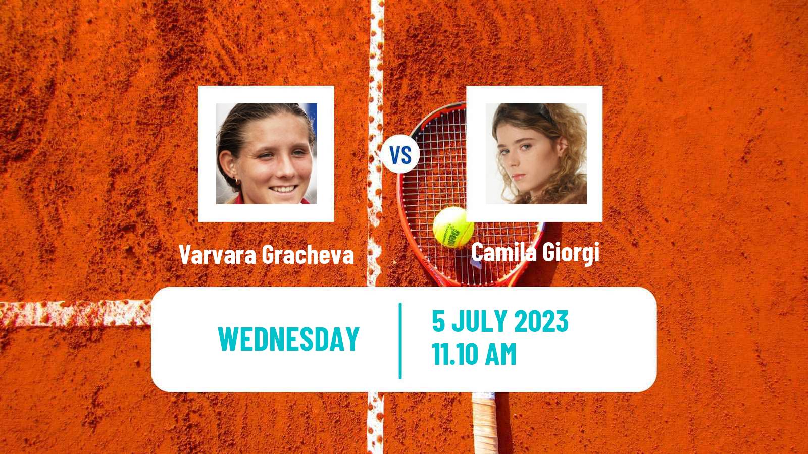 Tennis WTA Wimbledon Varvara Gracheva - Camila Giorgi