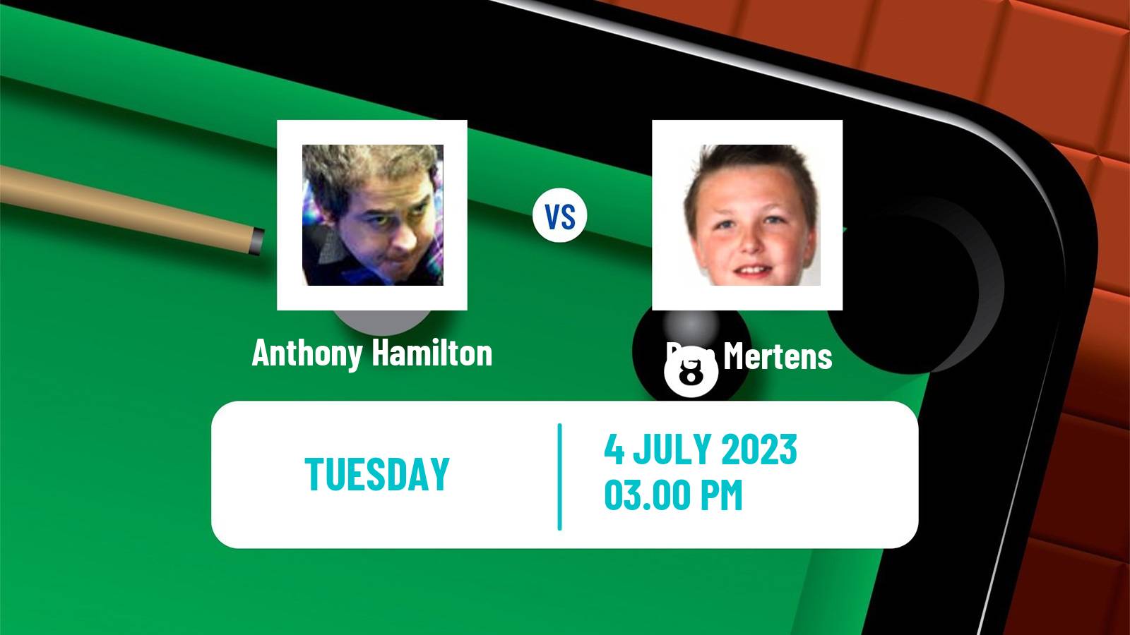 Snooker Championship League Anthony Hamilton - Ben Mertens