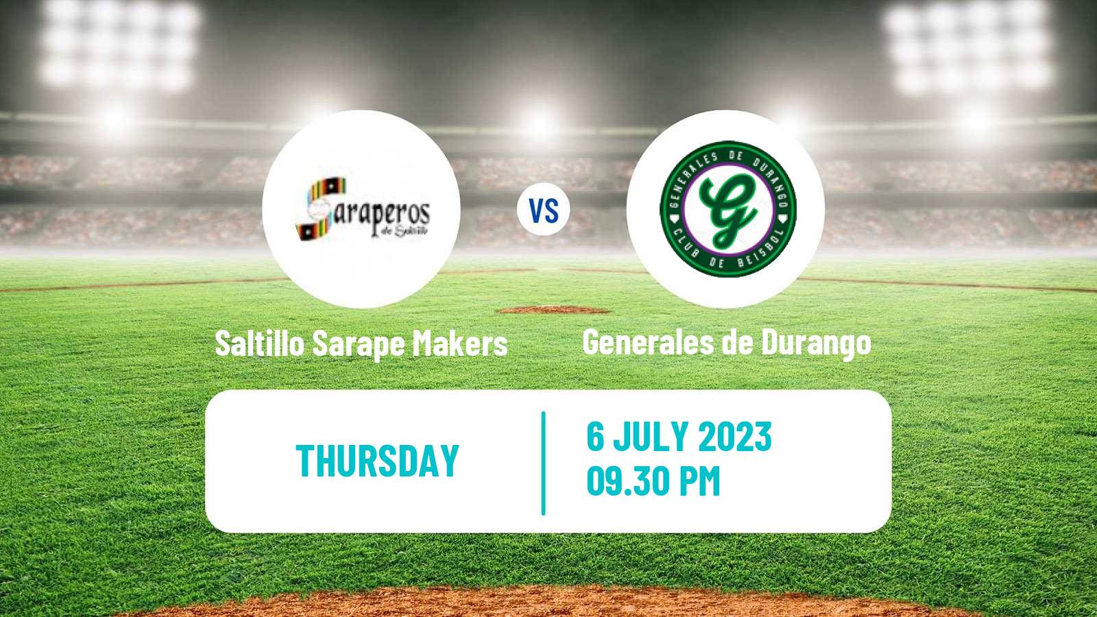 Baseball LMB Saraperos de Saltillo - Generales de Durango