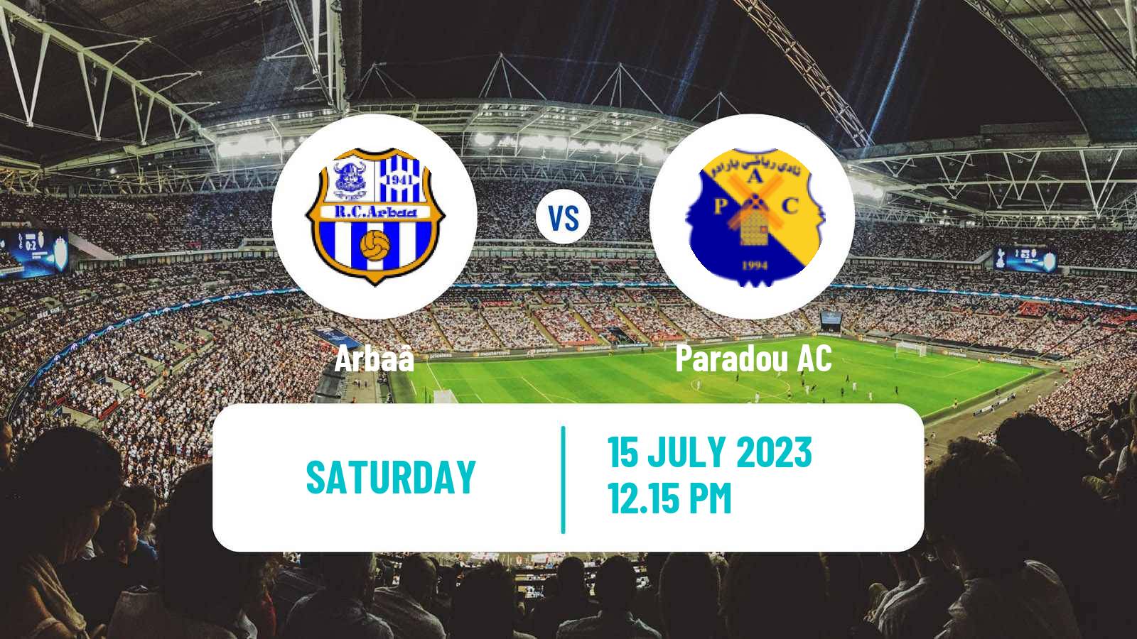Soccer Algerian Ligue 1 Arbaâ - Paradou