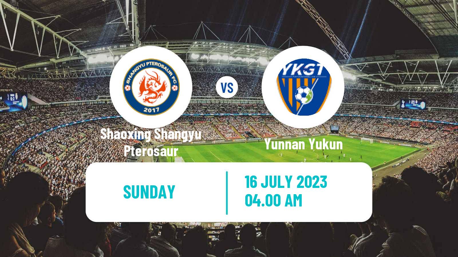 Soccer Chinese Yi League Shaoxing Shangyu Pterosaur - Yunnan Yukun