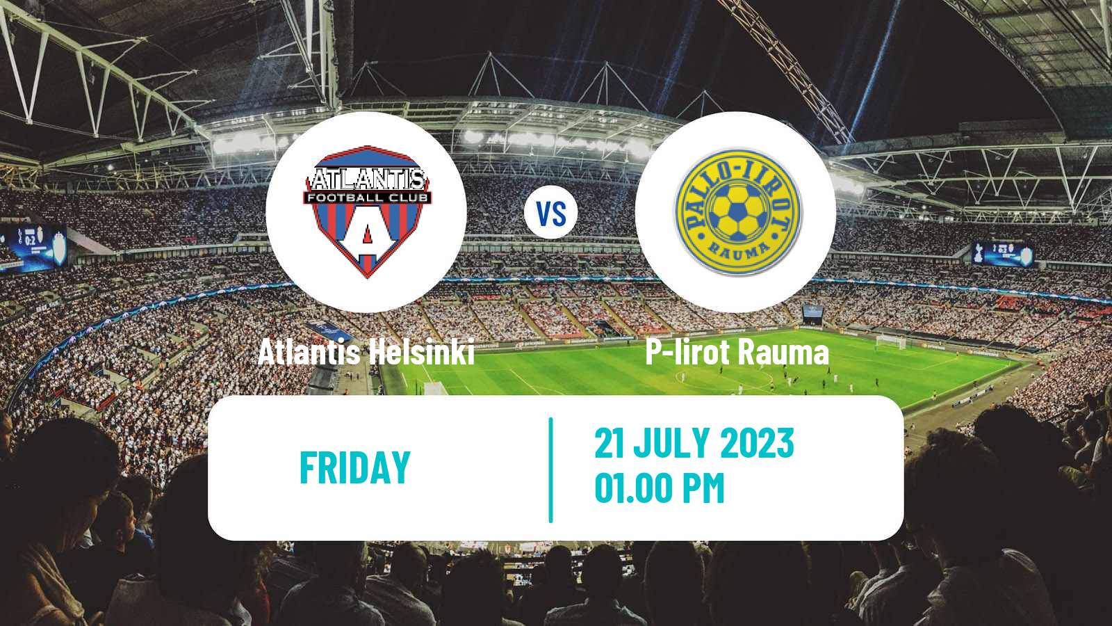 Soccer Finnish Kakkonen Group B Atlantis Helsinki - P-Iirot Rauma
