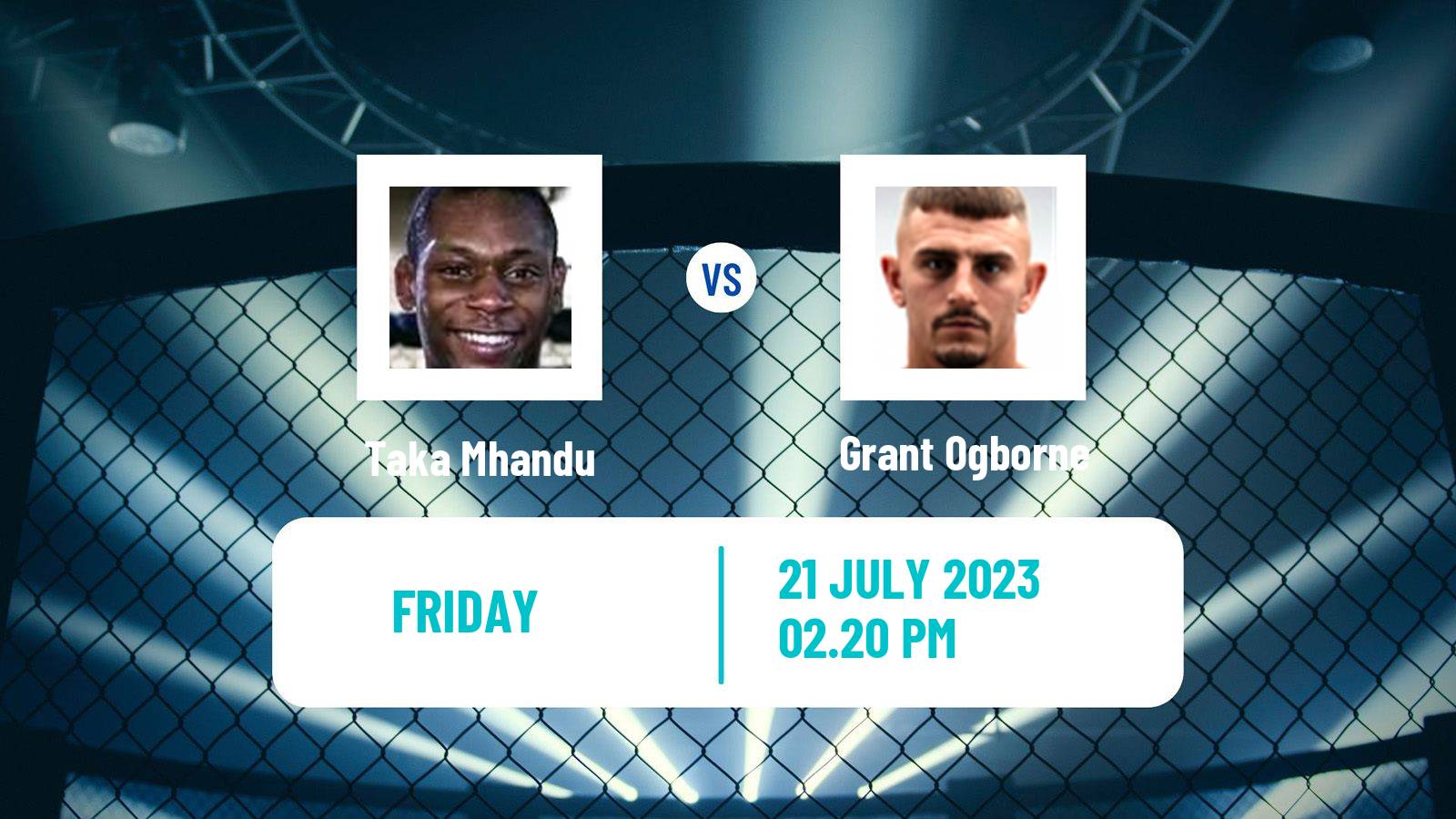 MMA Featherweight Cage Warriors Men Taka Mhandu - Grant Ogborne
