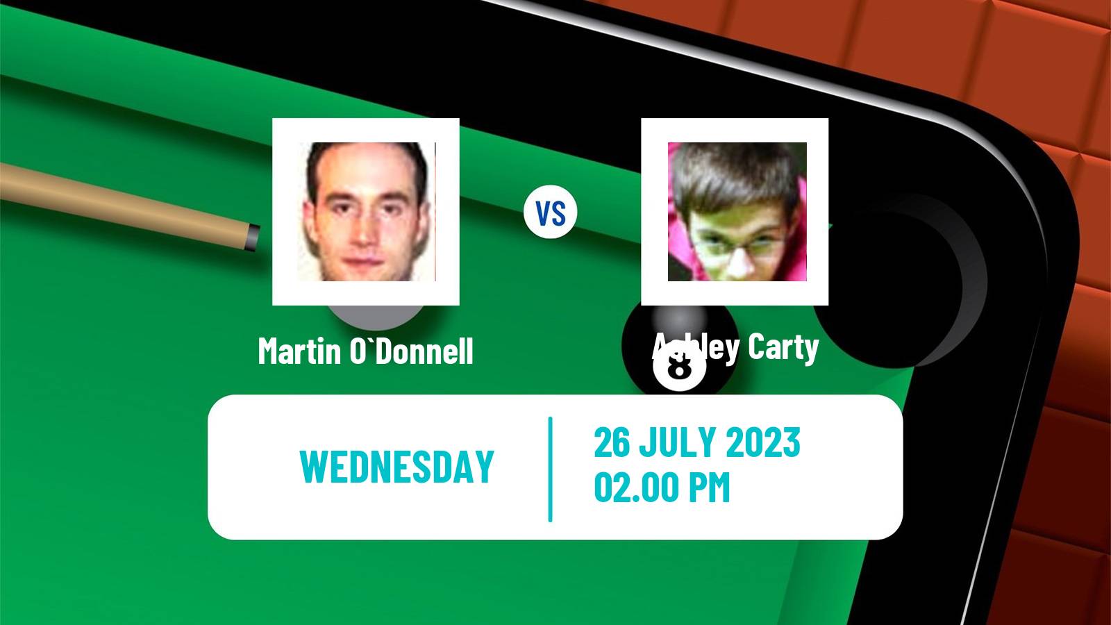 Snooker European Masters Martin O`Donnell - Ashley Carty