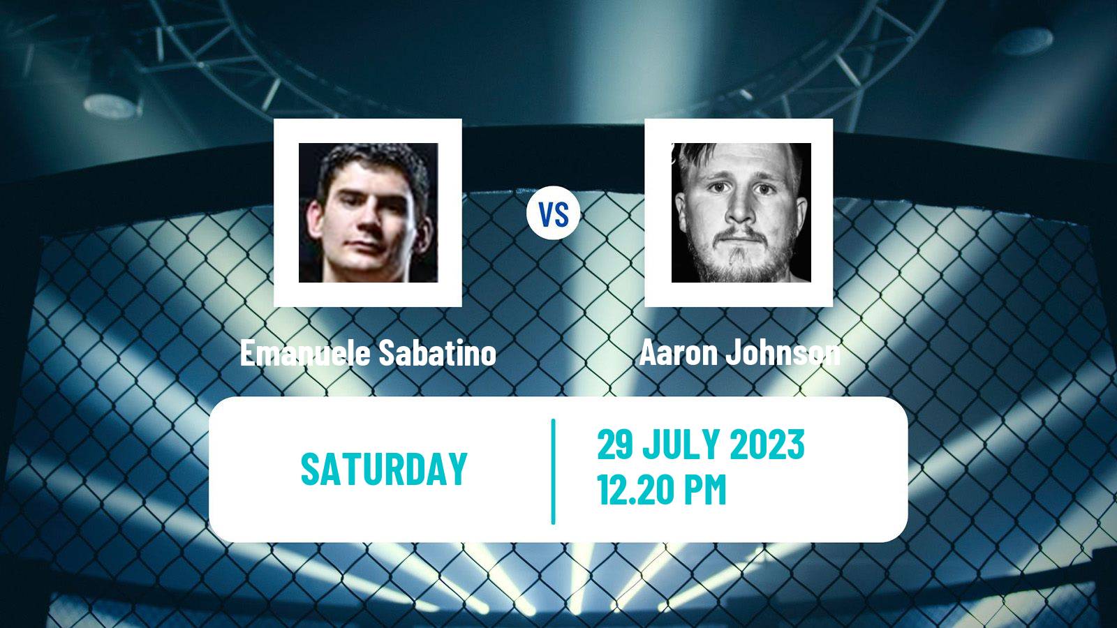 MMA Lightweight Cage Warriors Men Emanuele Sabatino - Aaron Johnson