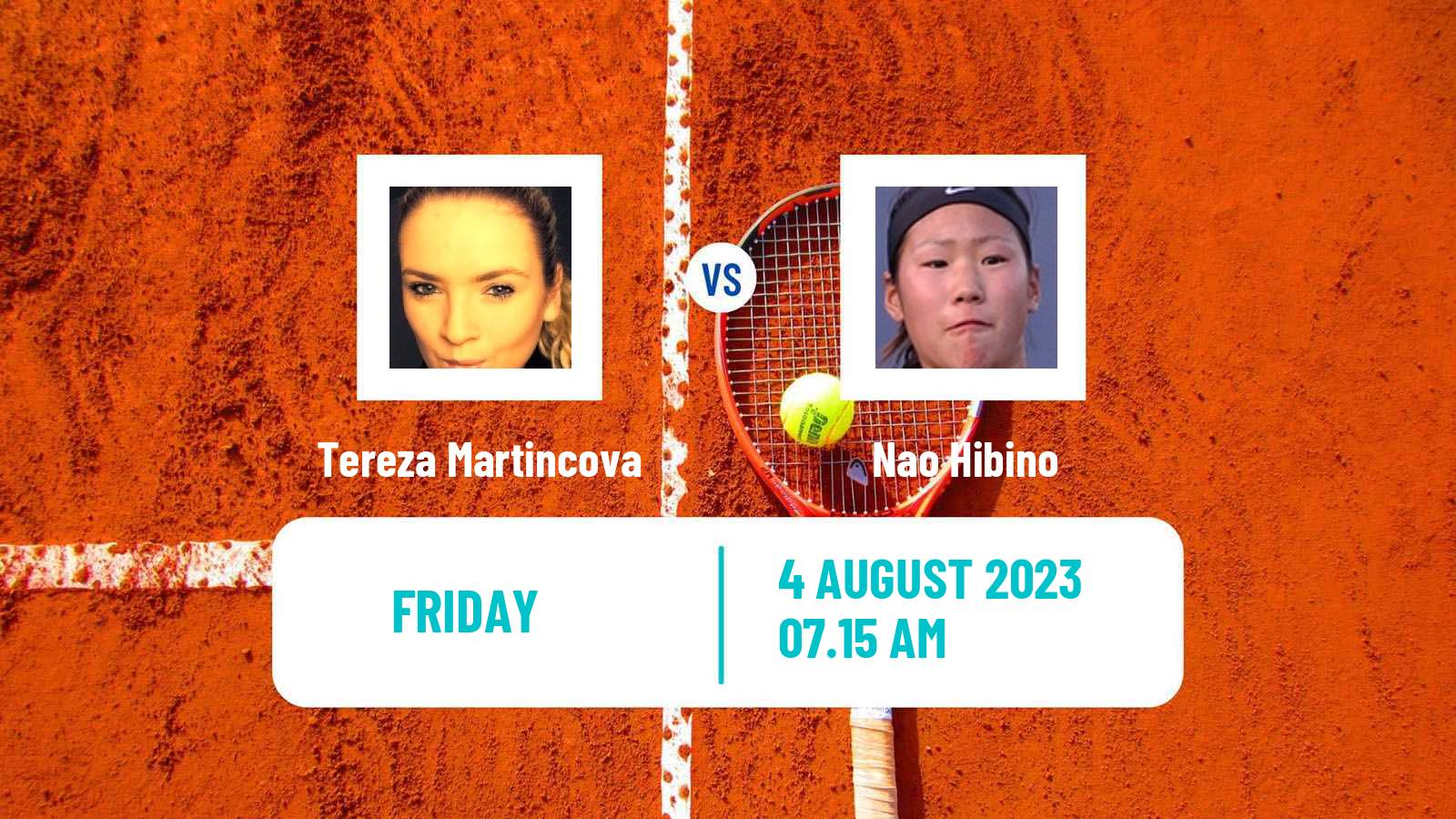 Tennis WTA Prague Tereza Martincova - Nao Hibino