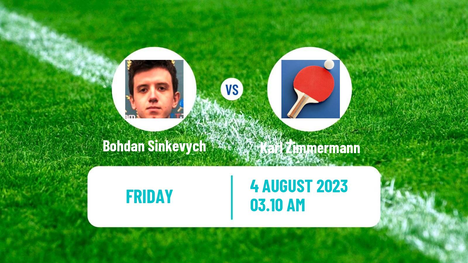 Table tennis Challenger Series Men Bohdan Sinkevych - Karl Zimmermann