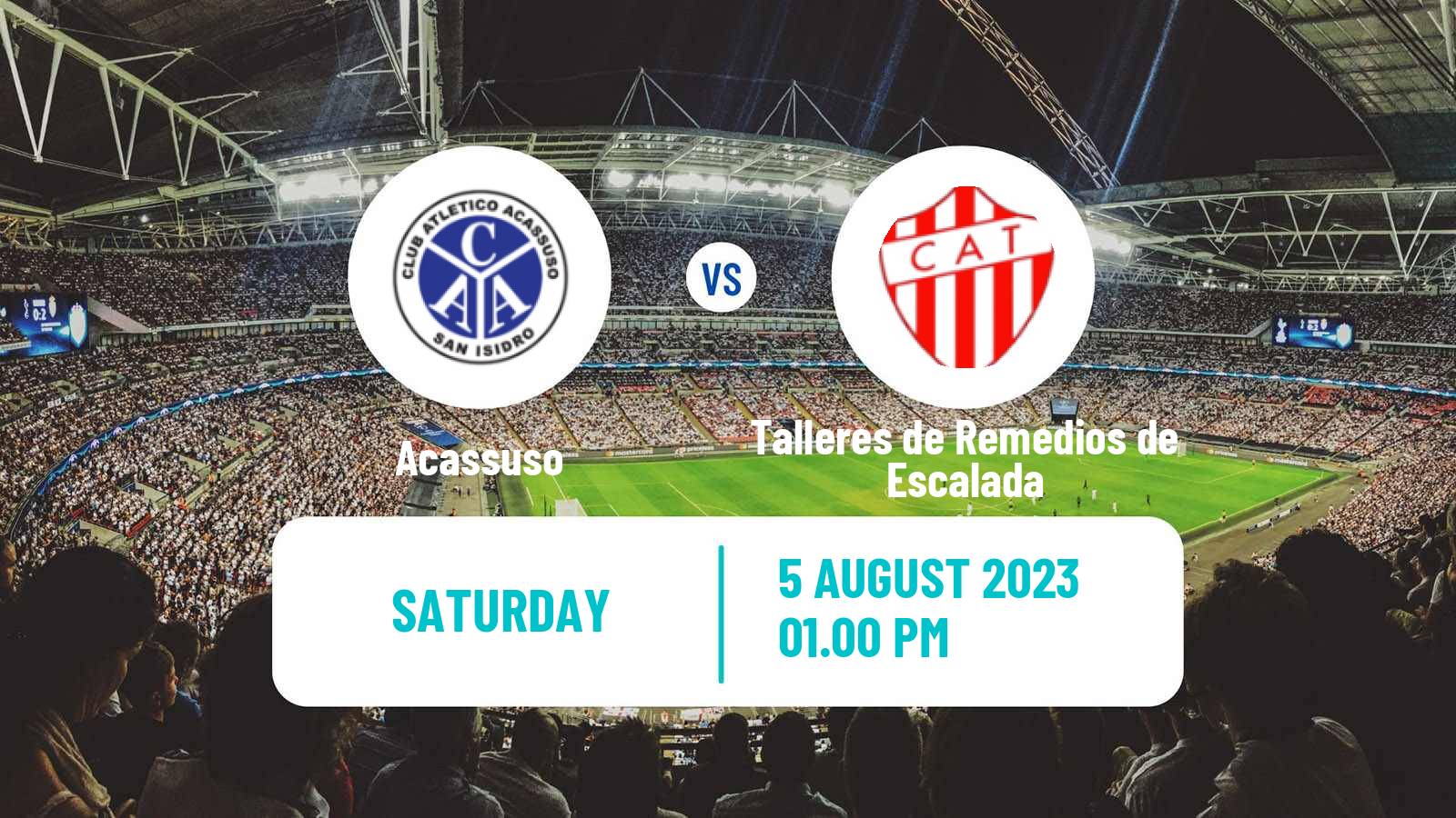 Soccer Argentinian Primera B Acassuso - Talleres de Remedios de Escalada