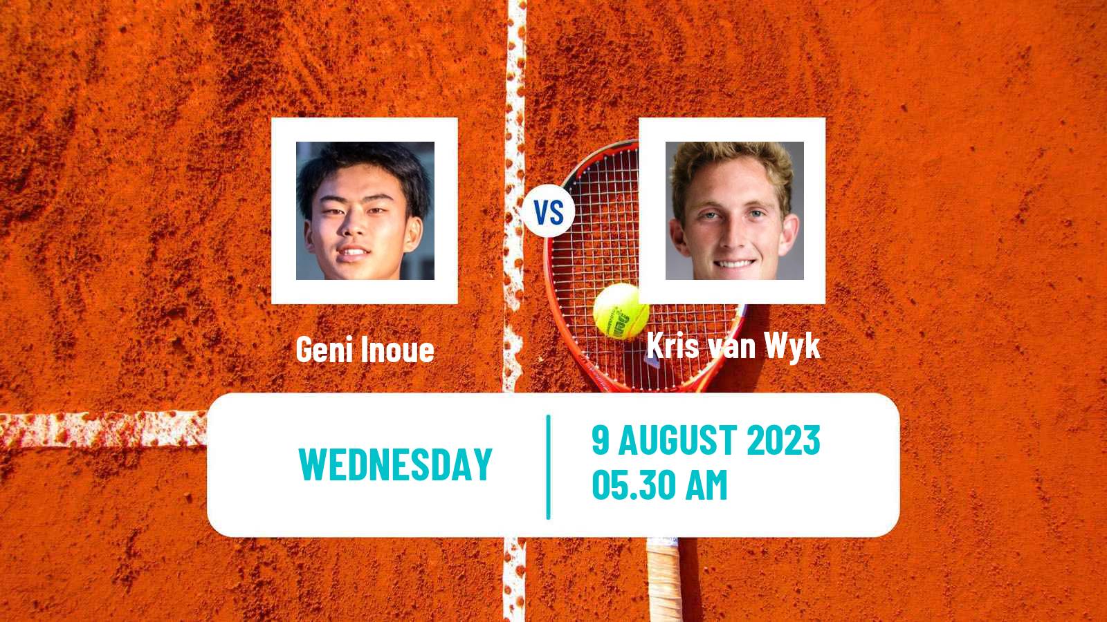 Tennis ITF M15 Monastir 32 Men Geni Inoue - Kris van Wyk