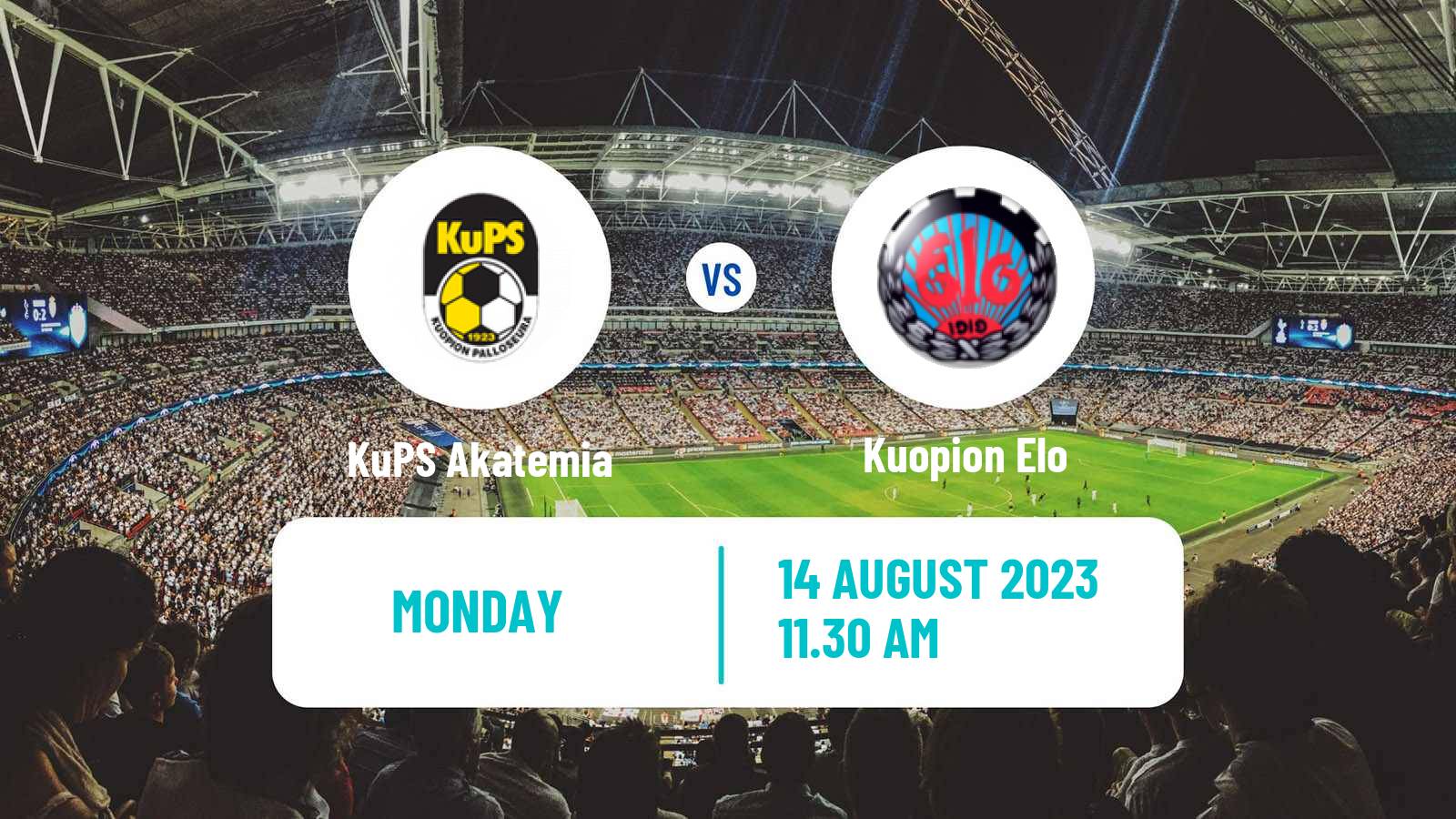 Soccer Finnish Kakkonen Group C KuPS Akatemia - Kuopion Elo