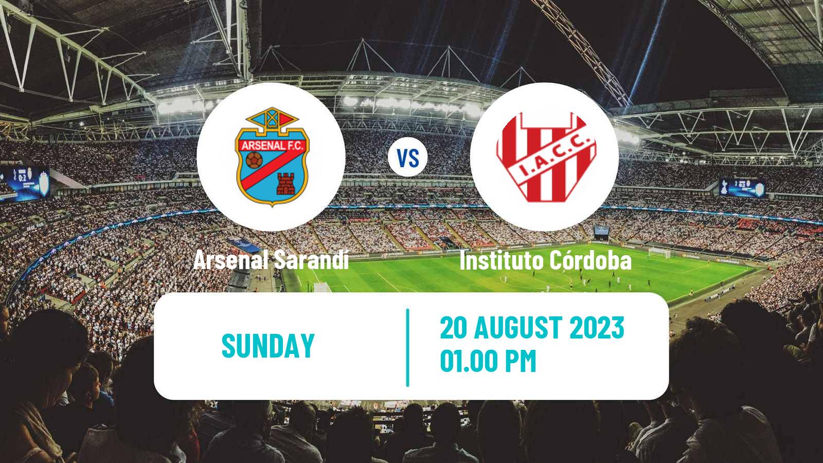 Soccer Argentinian Copa de la Liga Profesional Arsenal Sarandí - Instituto Córdoba
